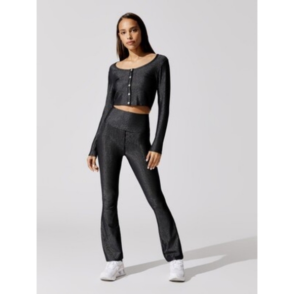 Carbon 38 Cropped Shimmer Stripe Cardigan Black Silver XS NWT NEW - Picture 5 of 12